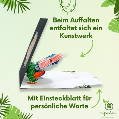 3D Pop-Up-Karte „Ostern“ mit Umschlag und Wachssiegel